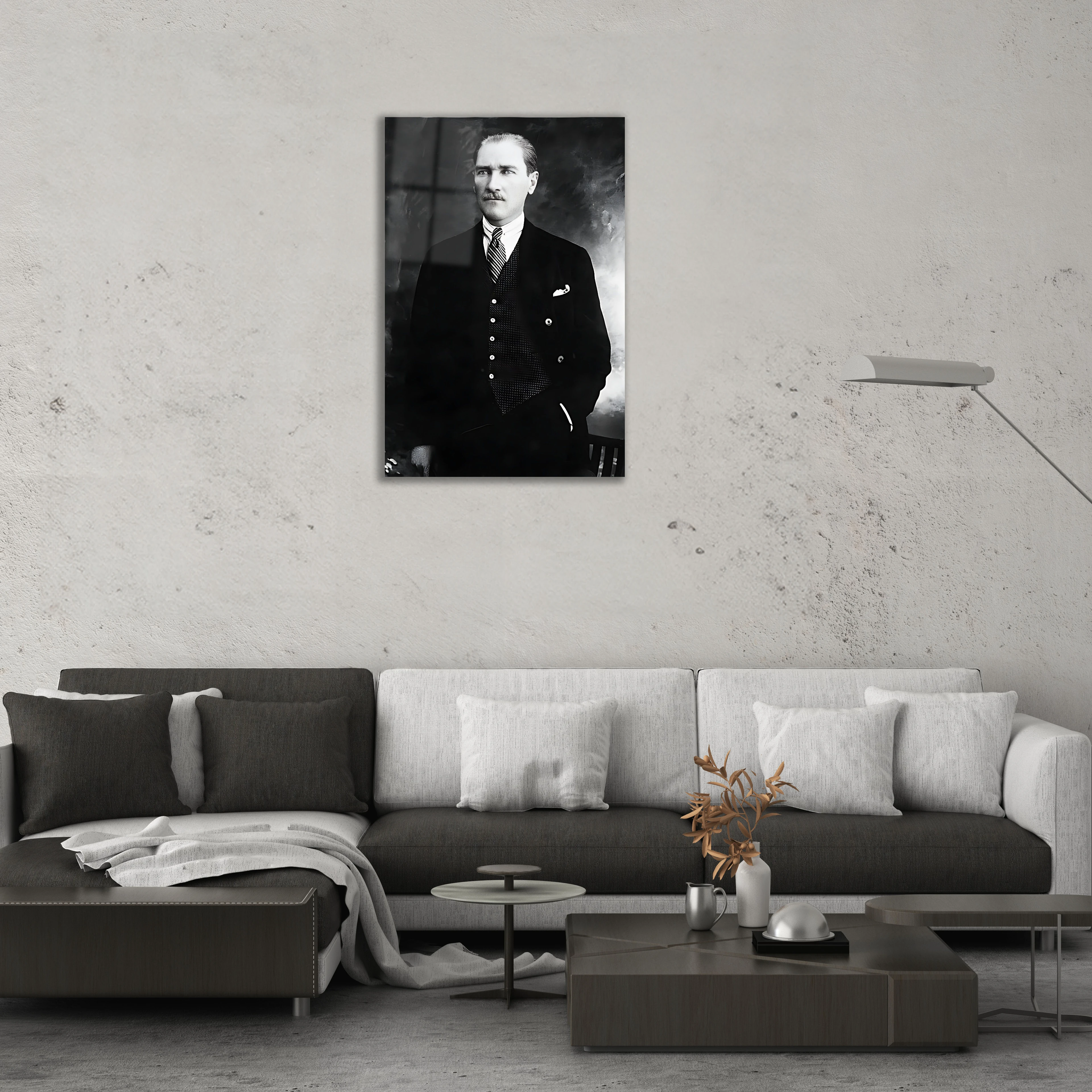 Mustafa Kemal Atatürk Portresi Cam Tablo